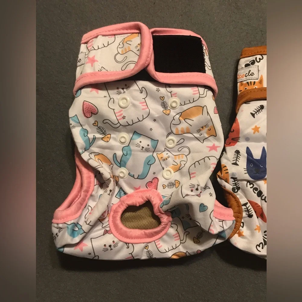 NEW Set Of 3 Reusable Cat Diapers
